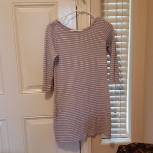 Grey Striped Dress Small
